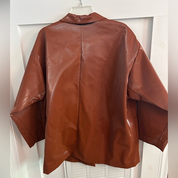 ALYSI chocolat sleek tan double button Blazer jacket - Picture 4 of 6